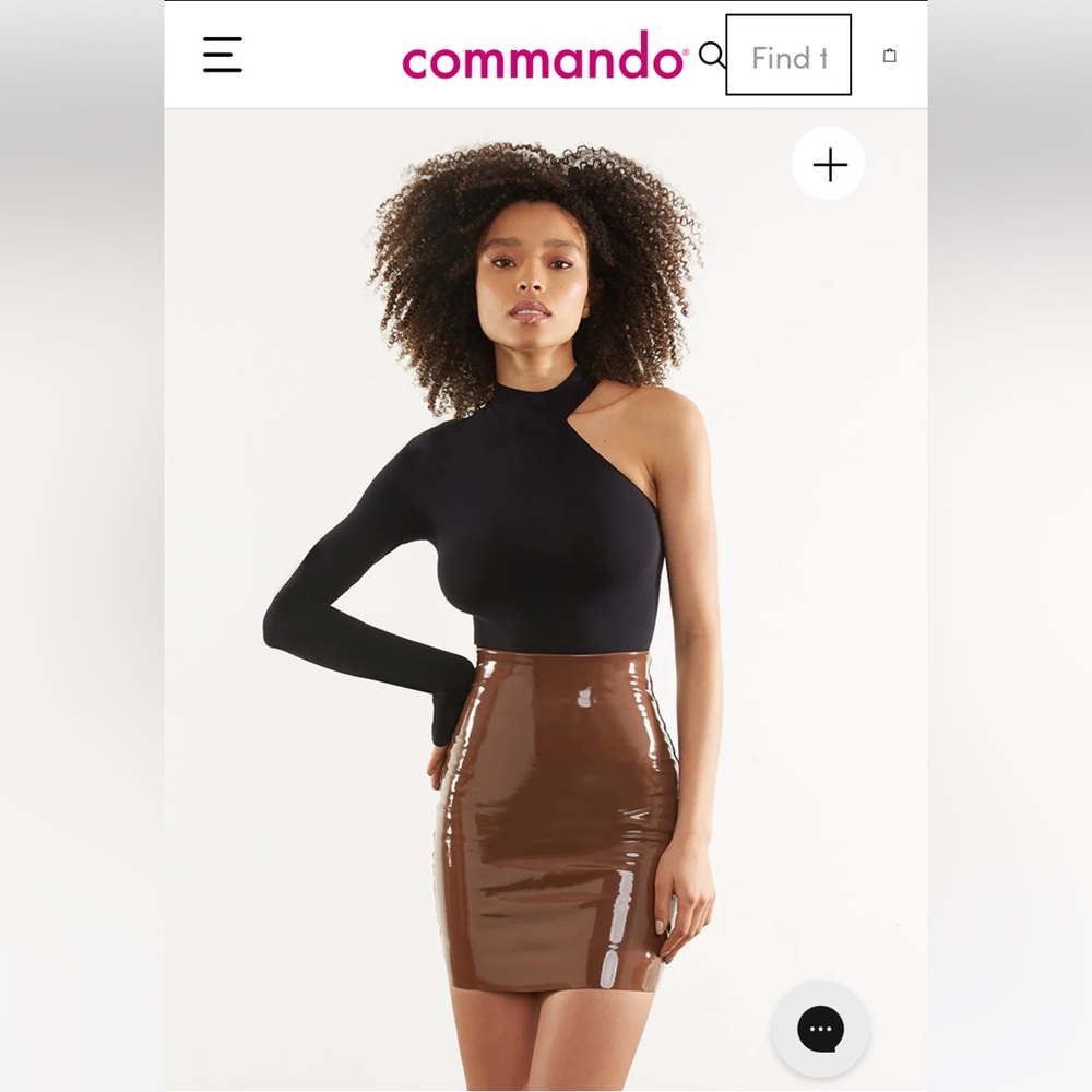 Faux patent leather skirt